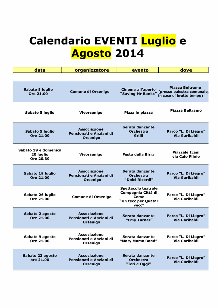 Calendario EVENTI Luglio e Agosto 2014 (1)